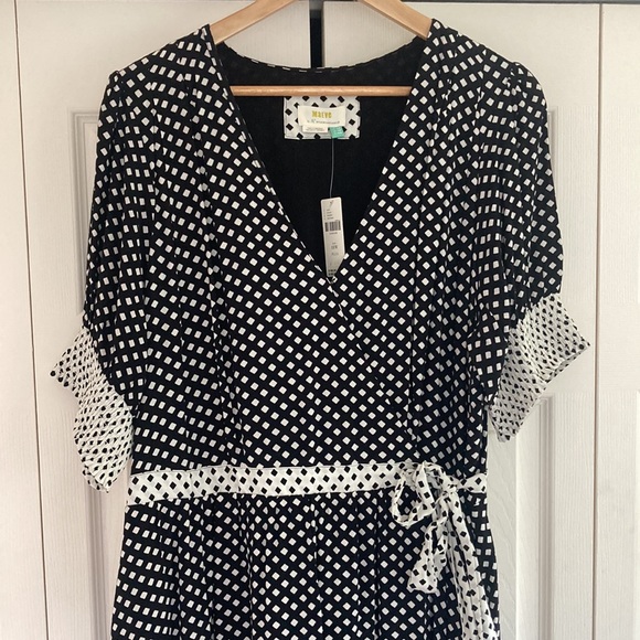 Maeve Anthropologie Breanna Polka Dot Wrap Dress NWT - Picture 5 of 11